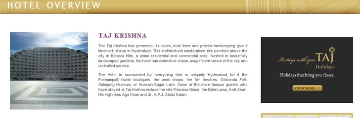 Taj Krishna Hotel