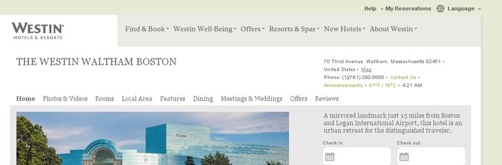 Westin Waltham Boston Hotel