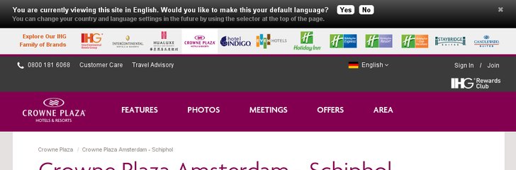 Crowne Plaza Hotel  Amsterdam-Schiphol