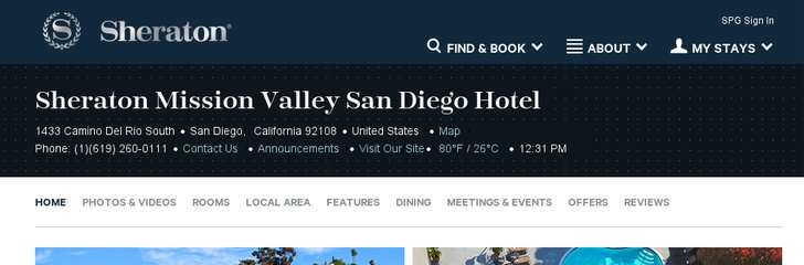Sheraton Mission Valley San Diego Hotel Venuedir