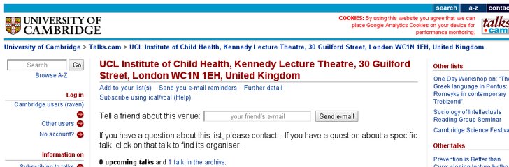 UCL Institute of Child Health - Kennedy Lecture Theatre