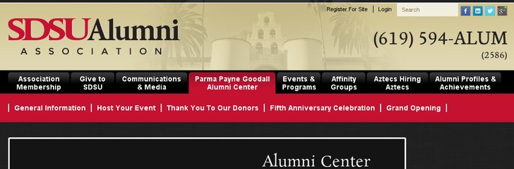Parma Payne Goodall Alumni Center at the San Diego State University