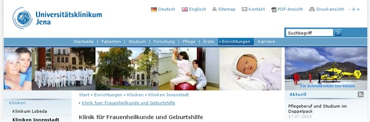 Universitätsklinikum Jena Klinik für Frauenheilkunde und Geburtshilfe
