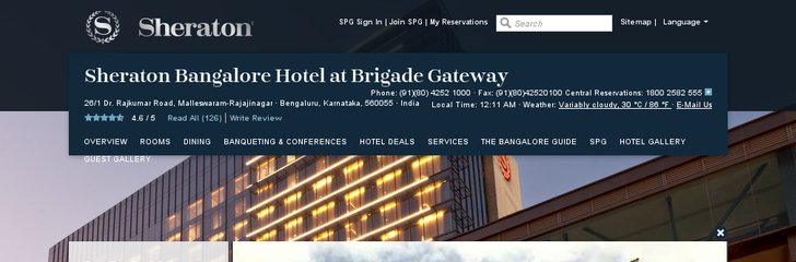 Sheraton Grand Bangalore Hotel at Brigade Gateway
