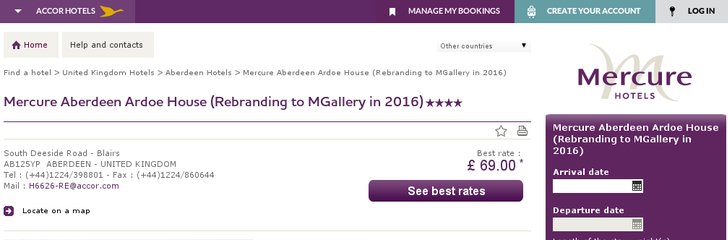 Mercure Aberdeen Ardoe House Hotel and Spa