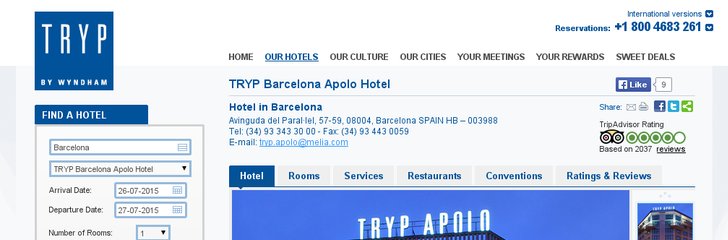 Tryp Barcelona Apolo affiliated by Melia