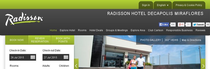 Radisson Decapolis Miraflores Hotel in Lima