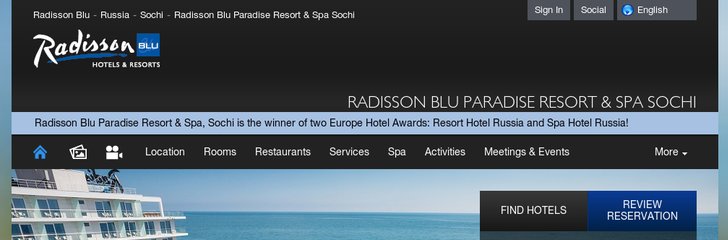 Radisson Blu Paradise Resort and Spa Sochi