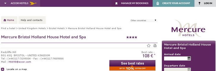 Mercure Bristol Holland House Hotel and Spa